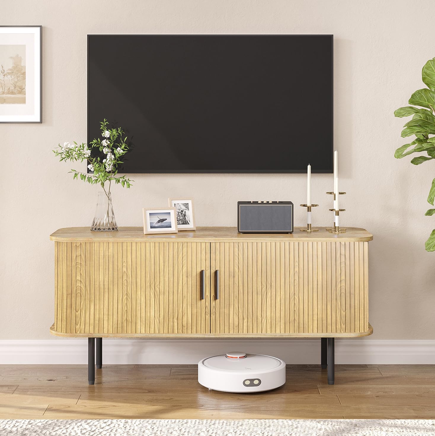 Gaming Console Cabinet - Mueble para TV con Diseño Acanalado