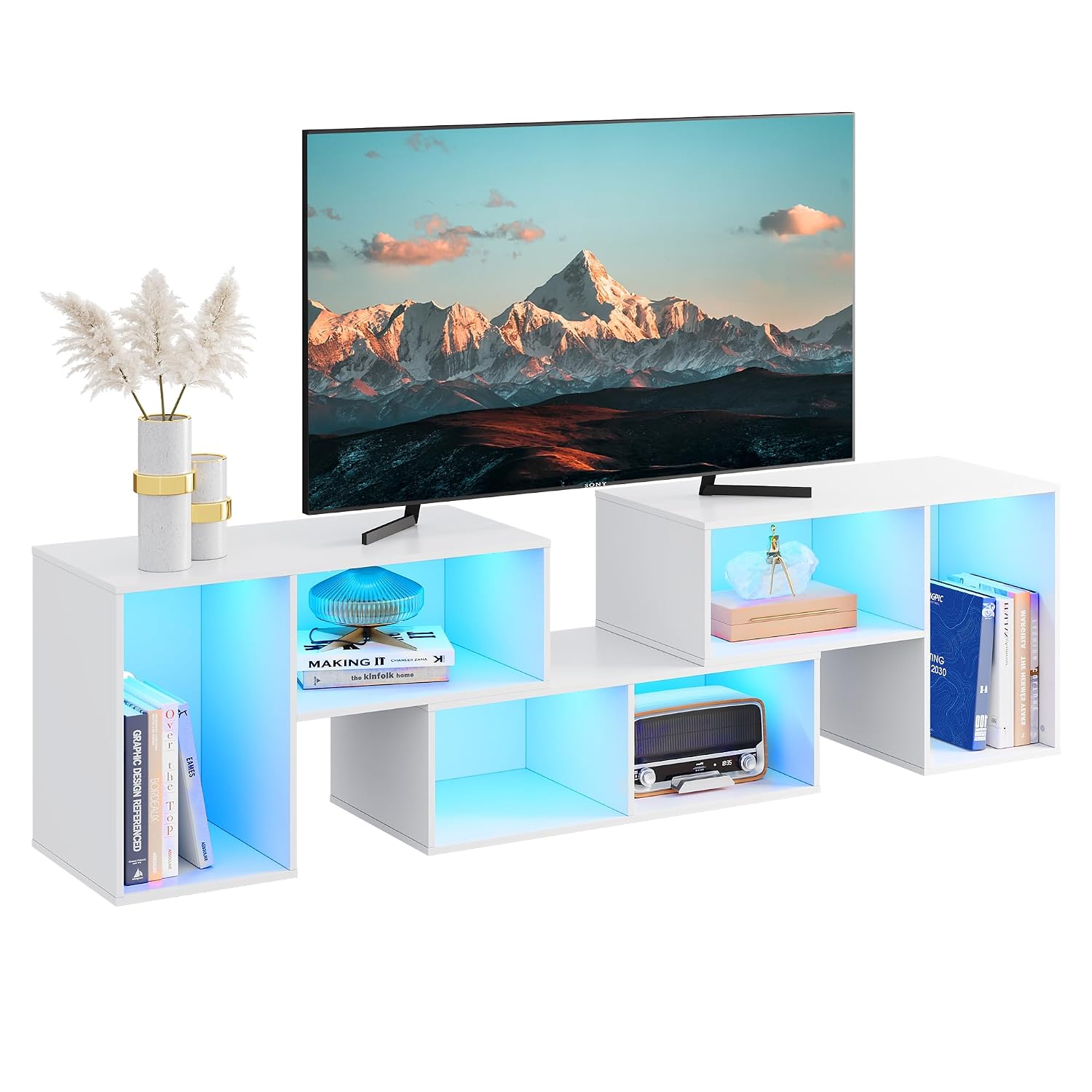 Gaming Console Cabinet - Soporte de TV Deformable con Tira