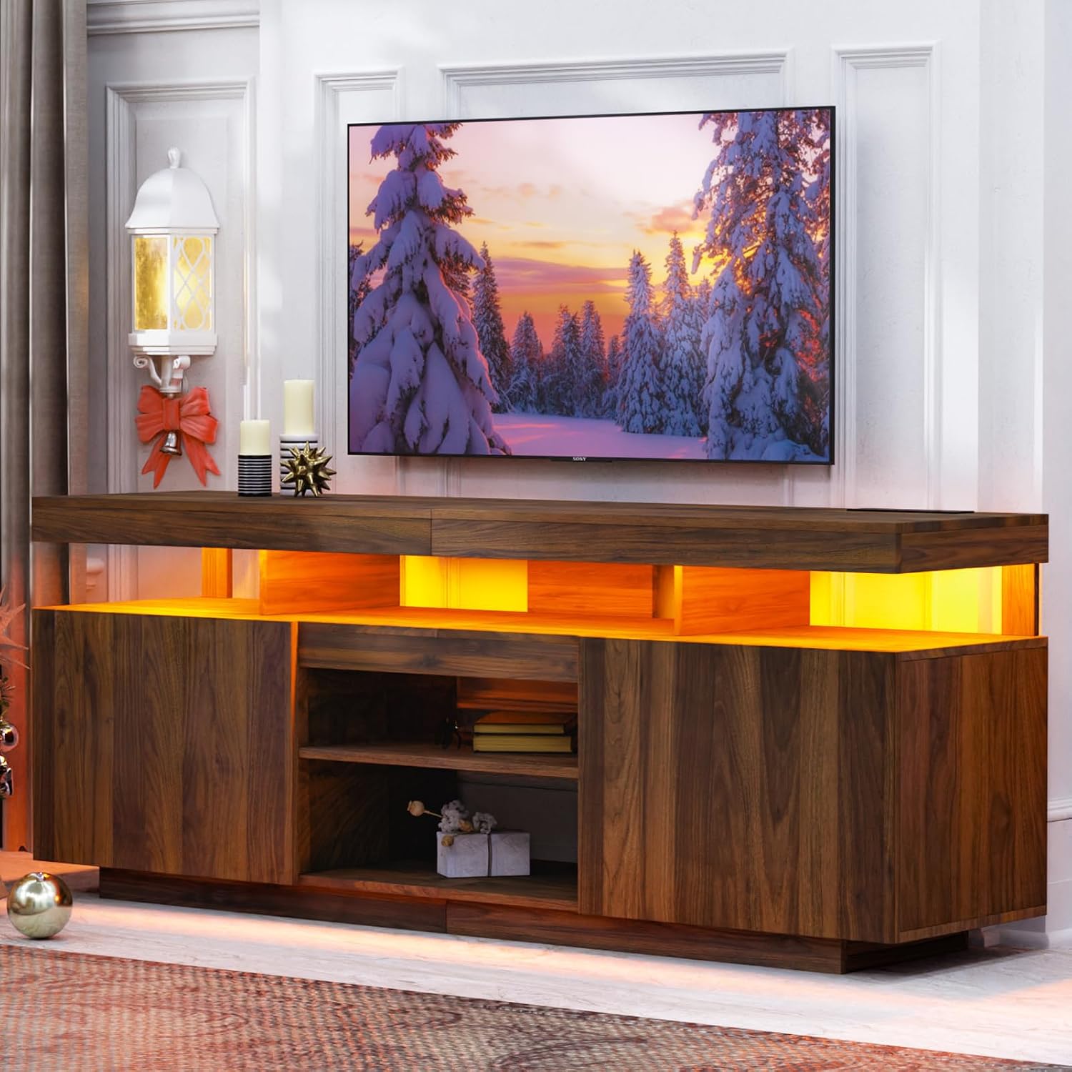 Gaming Console Cabinet - Soporte para TV LED con Tomas