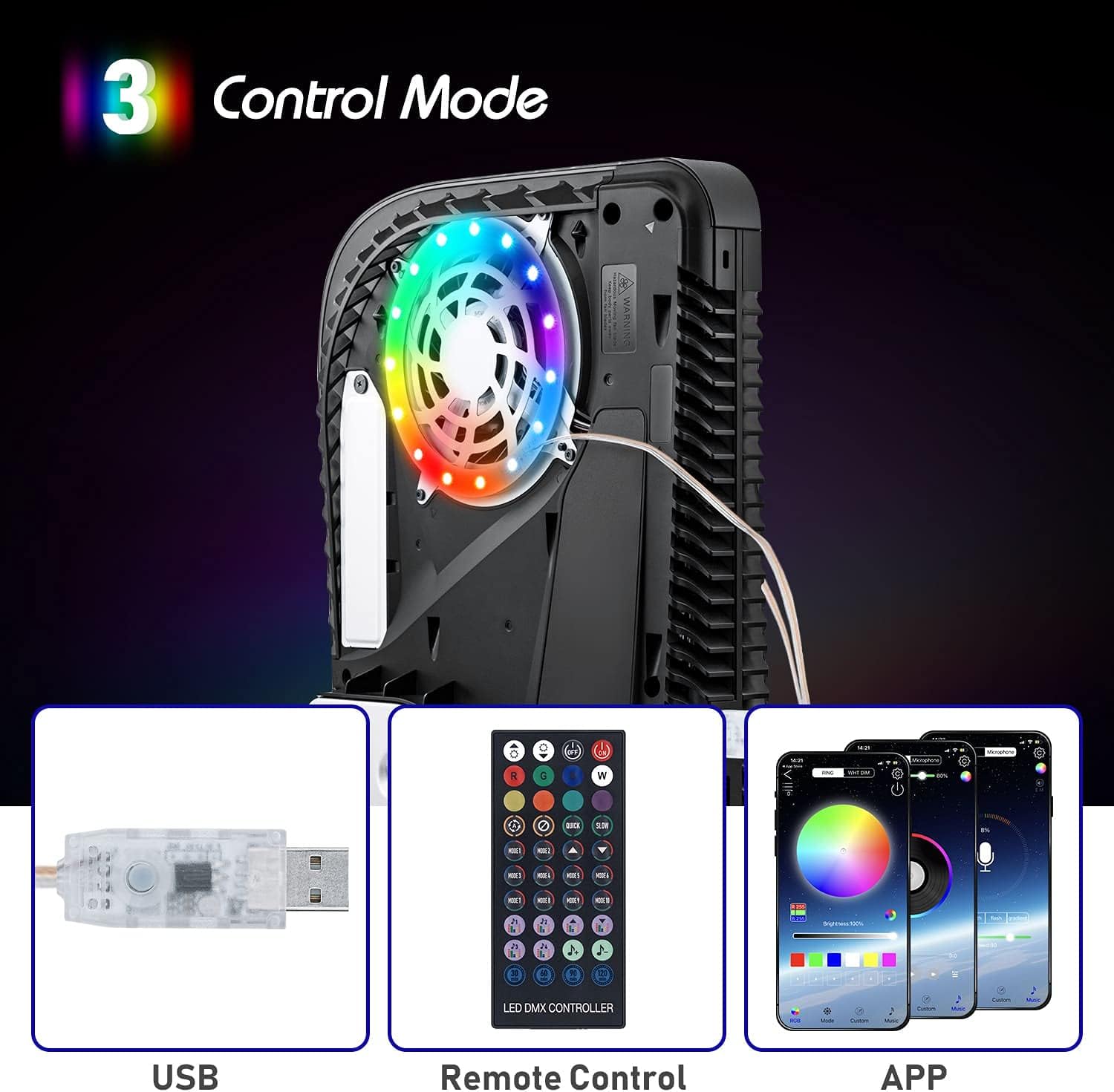 Sony Console Ps5 Slim - Tira de luces LED RGB para