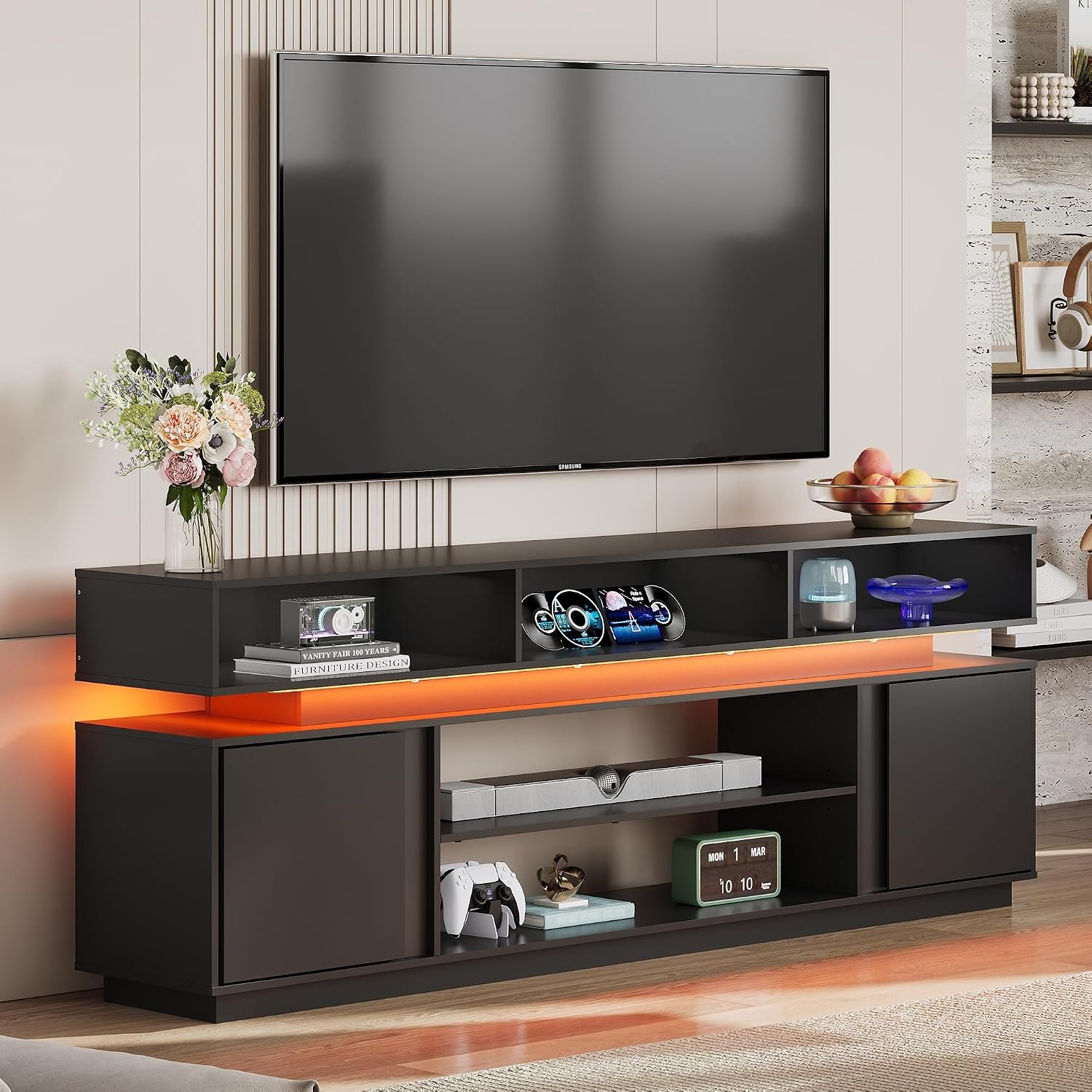 Soporte de TV moderno para tel - Gaming Console Cabinet reseña y precio