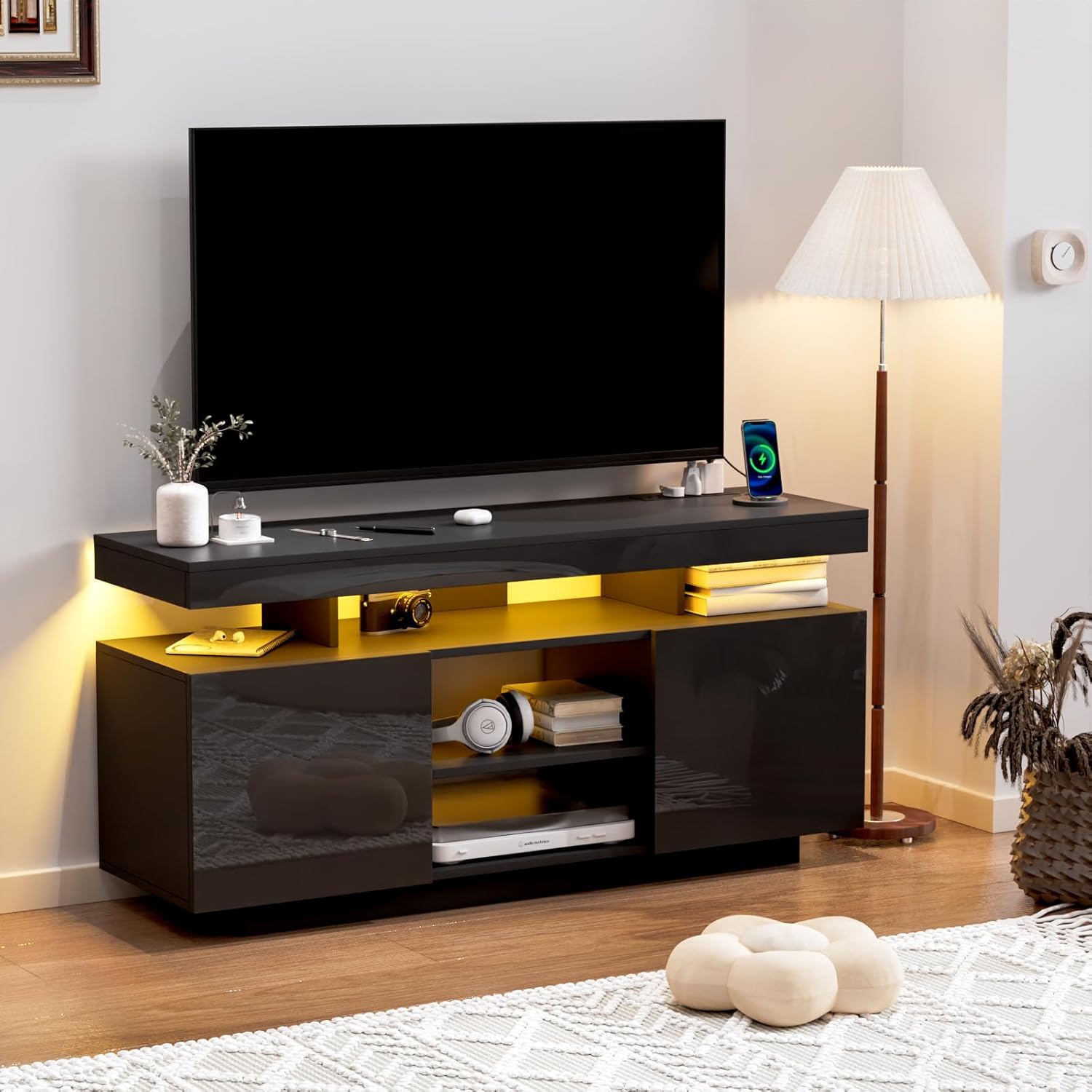 # Soporte de TV moderno con to - Gaming Console Cabinet reseña y precio