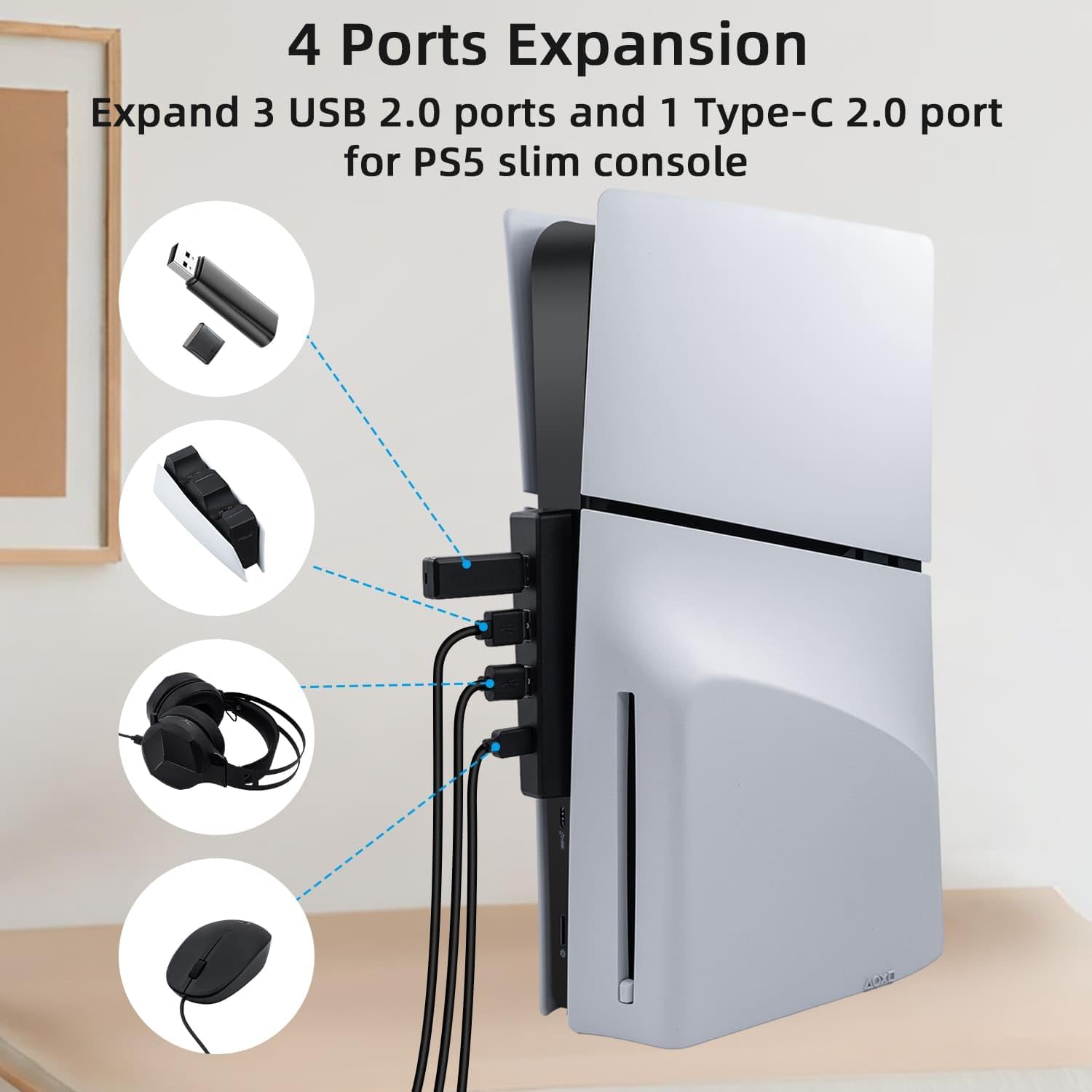 Hub USB de 4 puertos para PS5  - Sony Console Ps5 Slim reseña y precio