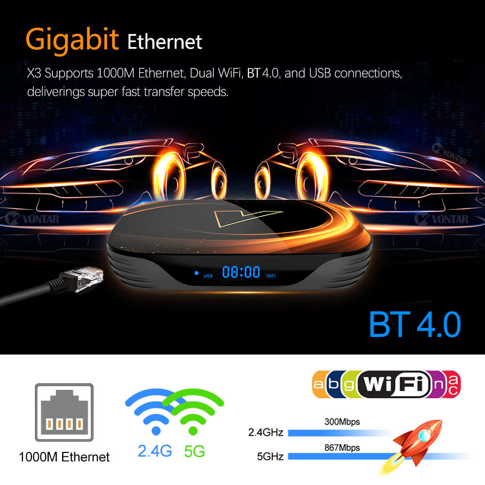VONTAR X3 4GB 32GB 8K TV BOX A - Gaming Console Tv Stand reseña y precio