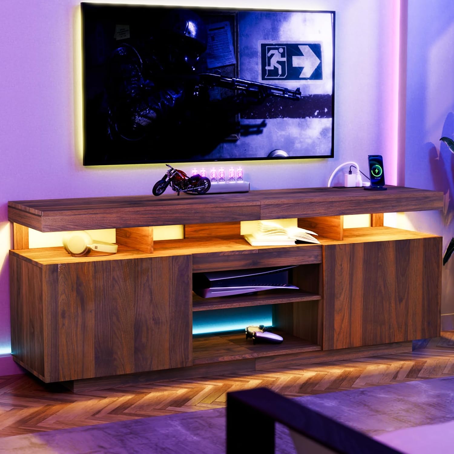 Soporte para TV LED con Tomas  - Gaming Console Cabinet reseña y precio